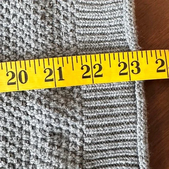 POL‎ NWOT SZ LGE Gray Cable Knit Lace Collar heavy Long Cardigan Sweater Dress - Picture 12 of 13